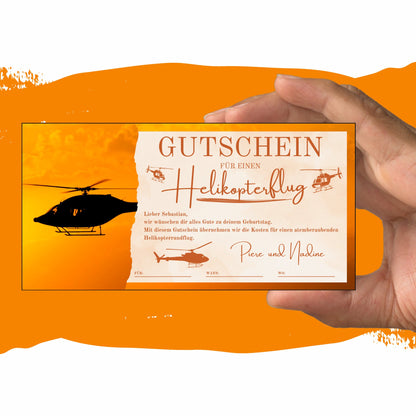 Gutschein - Helikopterflug Hubschrauber Rundflug Erlebnisgutschein