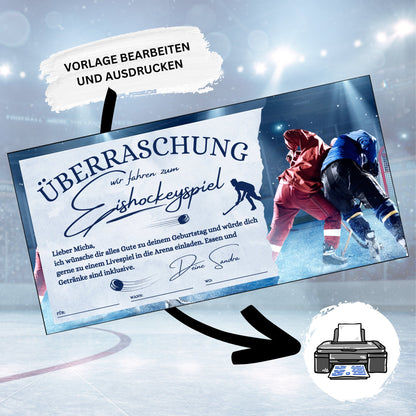 Gutschein - Eishockey Spiel Erlebnisgutschein