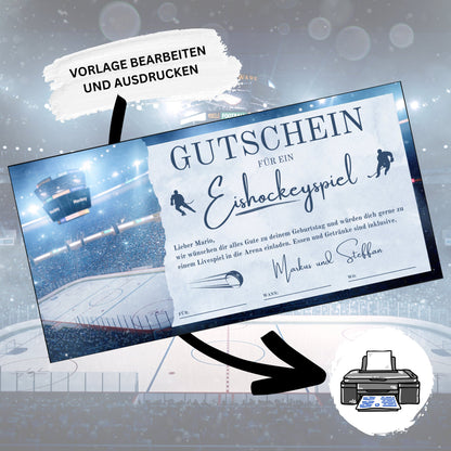 Gutschein - Eishockey Spiel Erlebnisgutschein