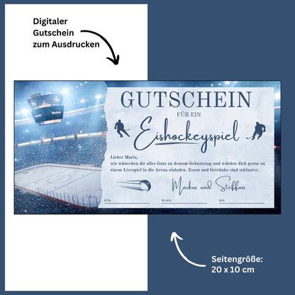 Gutschein - Eishockey Spiel Erlebnisgutschein