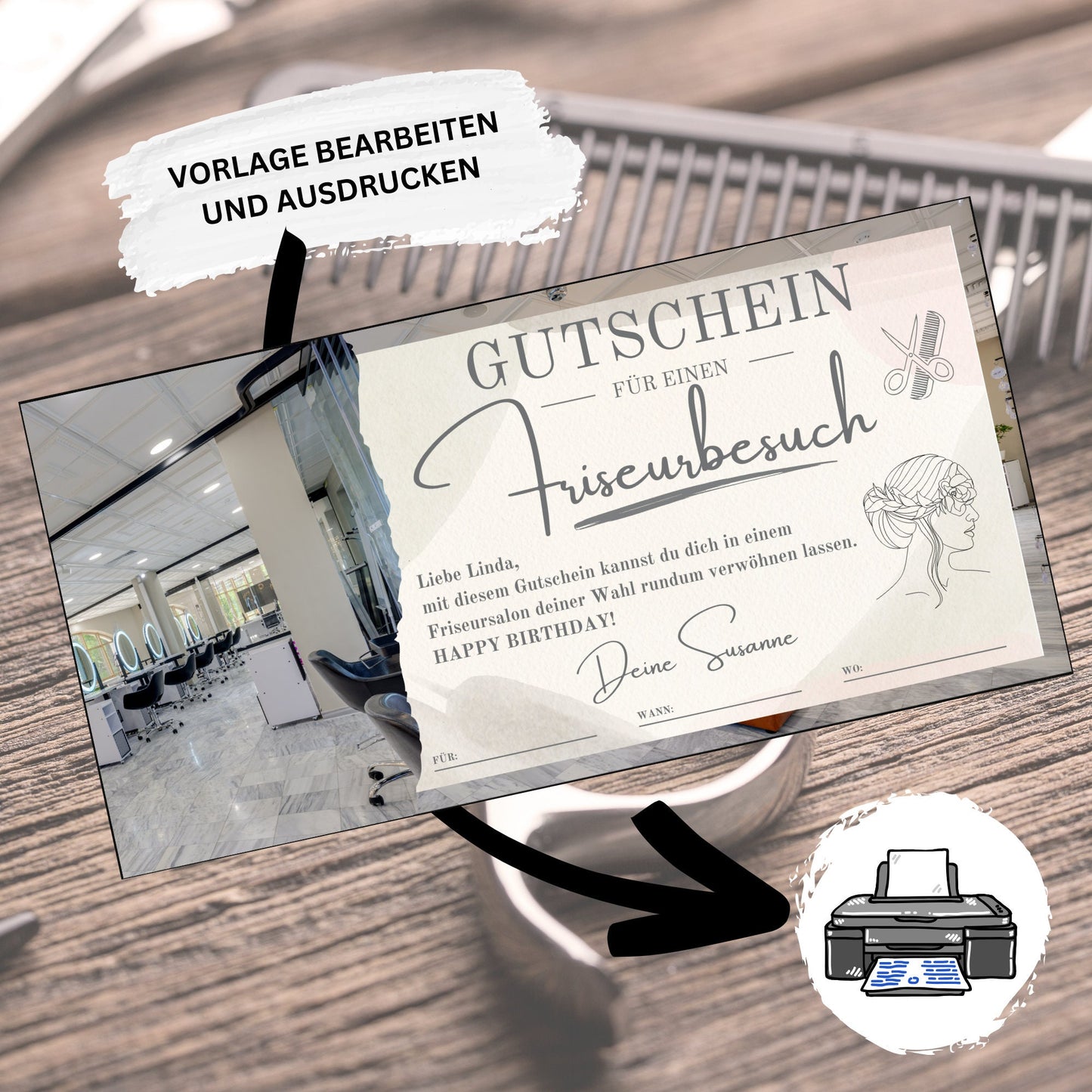 Gutschein - Friseurbesuch Friseurgutschein Geschenkidee