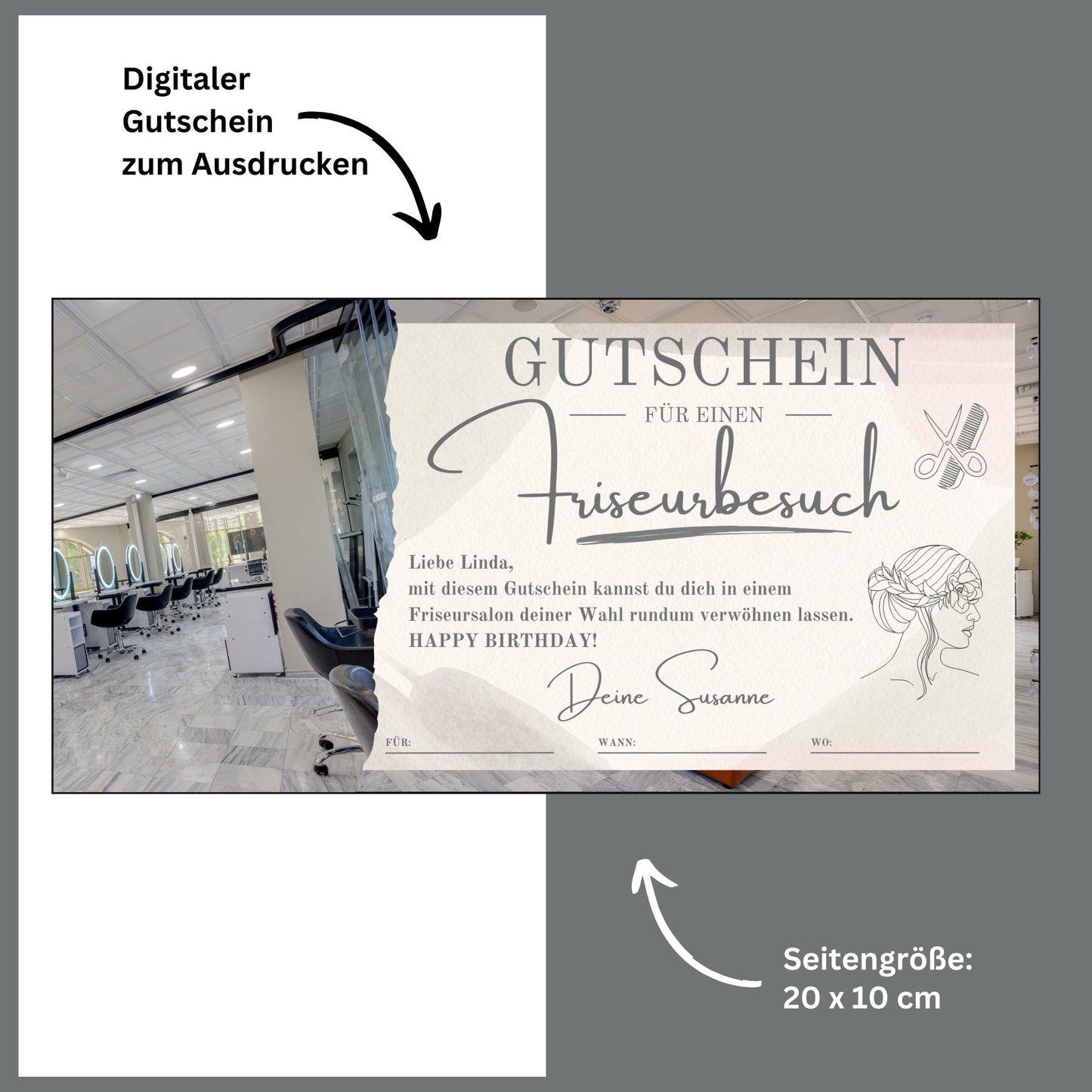 Gutschein - Friseurbesuch Friseurgutschein Geschenkidee