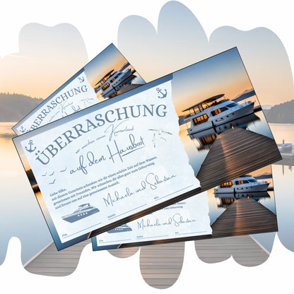 Gutschein - Hausboot Bootstour Geschenkidee