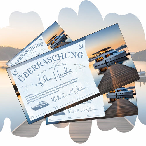 Gutschein - Hausboot Bootstour Geschenkidee