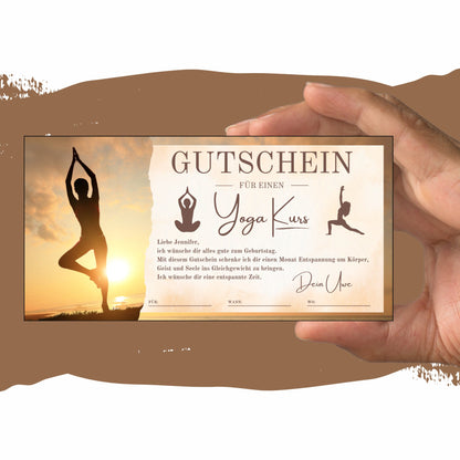 Gutschein - Entspannungskurs Yoga Geschenkgutschein