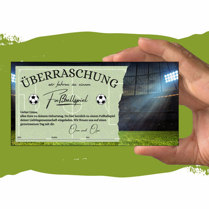 Gutschein - Stadion Besuch Fußballspiel Geschenkgutschein