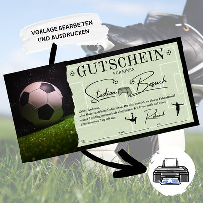 Gutschein - Stadion Besuch Fußballspiel Geschenkgutschein