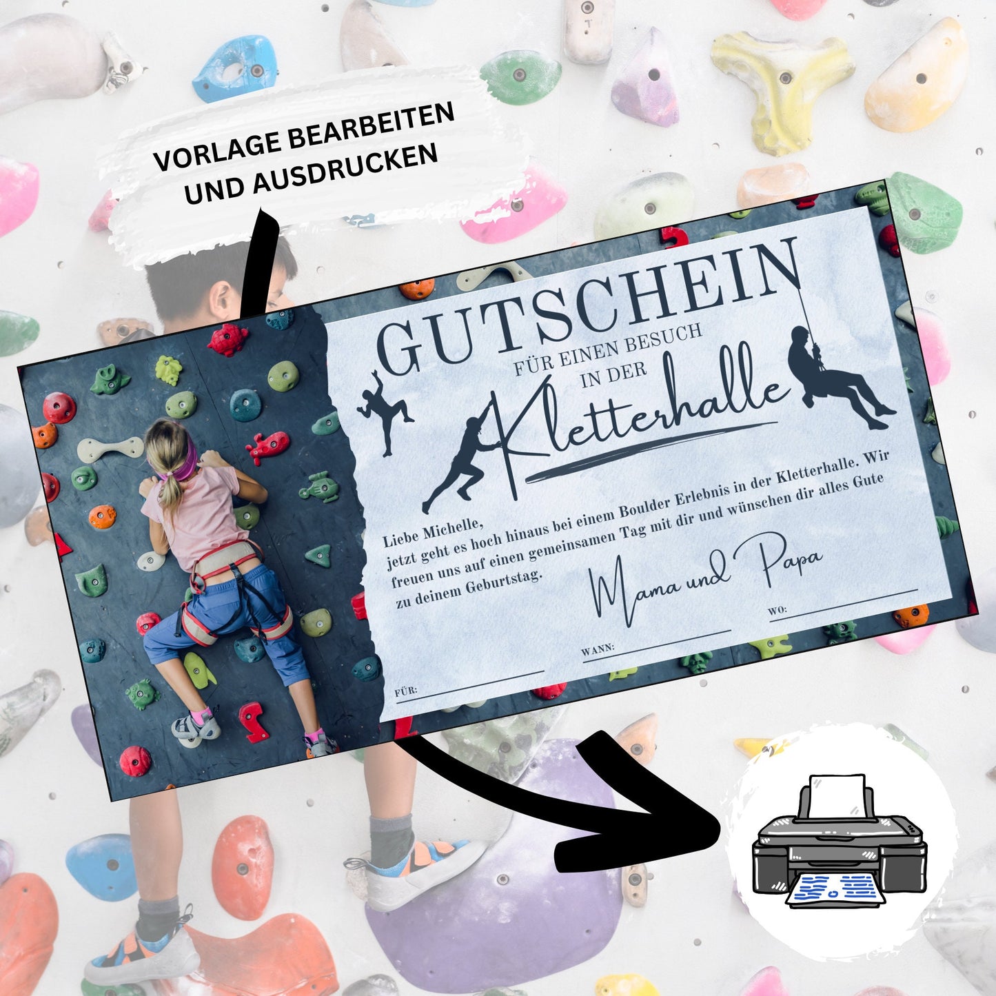 Gutschein - Kletterhalle Kletterwand Geschenkgutschein