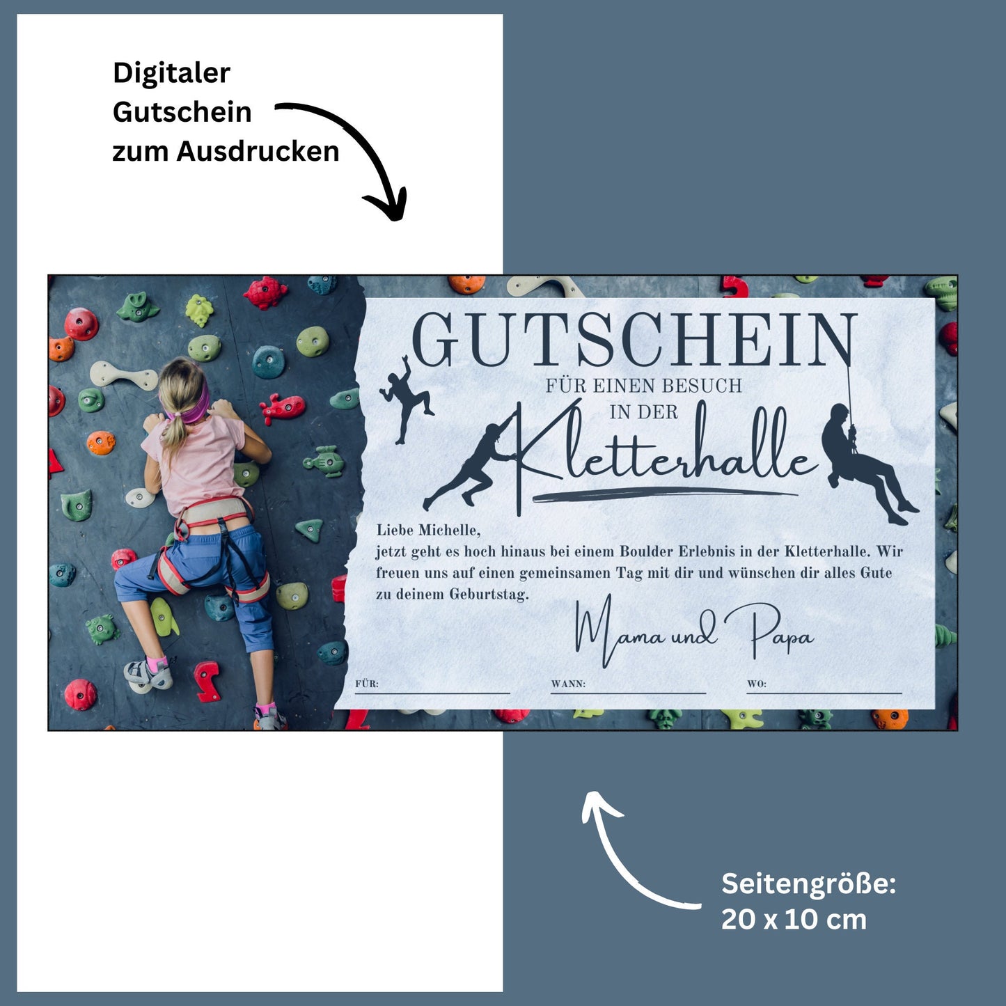 Gutschein - Kletterhalle Kletterwand Geschenkgutschein