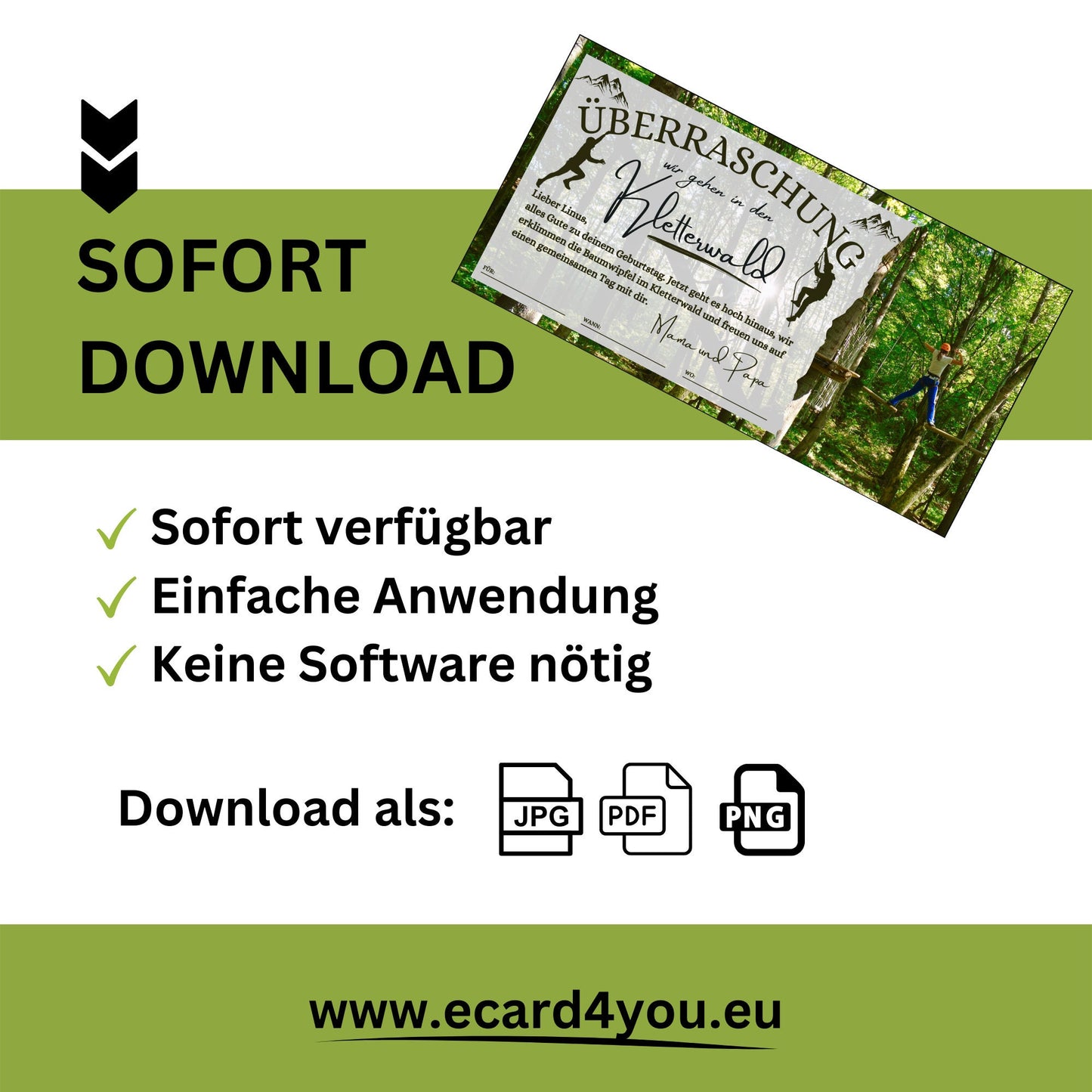 Gutschein - Kletterwald Kletterpark Erlebnisgutscheinkarte