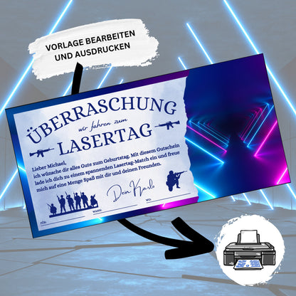 Gutschein - Lasertag Paintball Geschenkgutschein