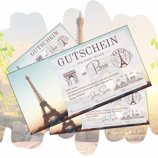 Gutschein - Städtetrip Paris Frankreich Reisegutschein