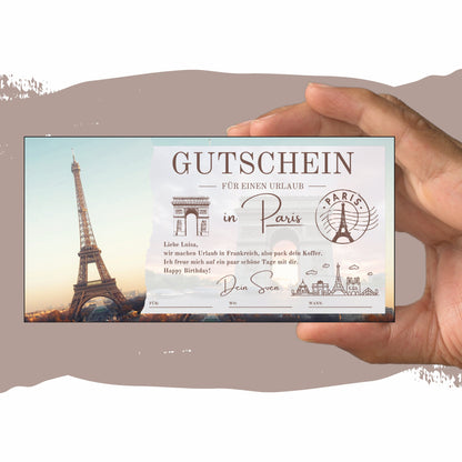 Gutschein - Städtetrip Paris Frankreich Reisegutschein