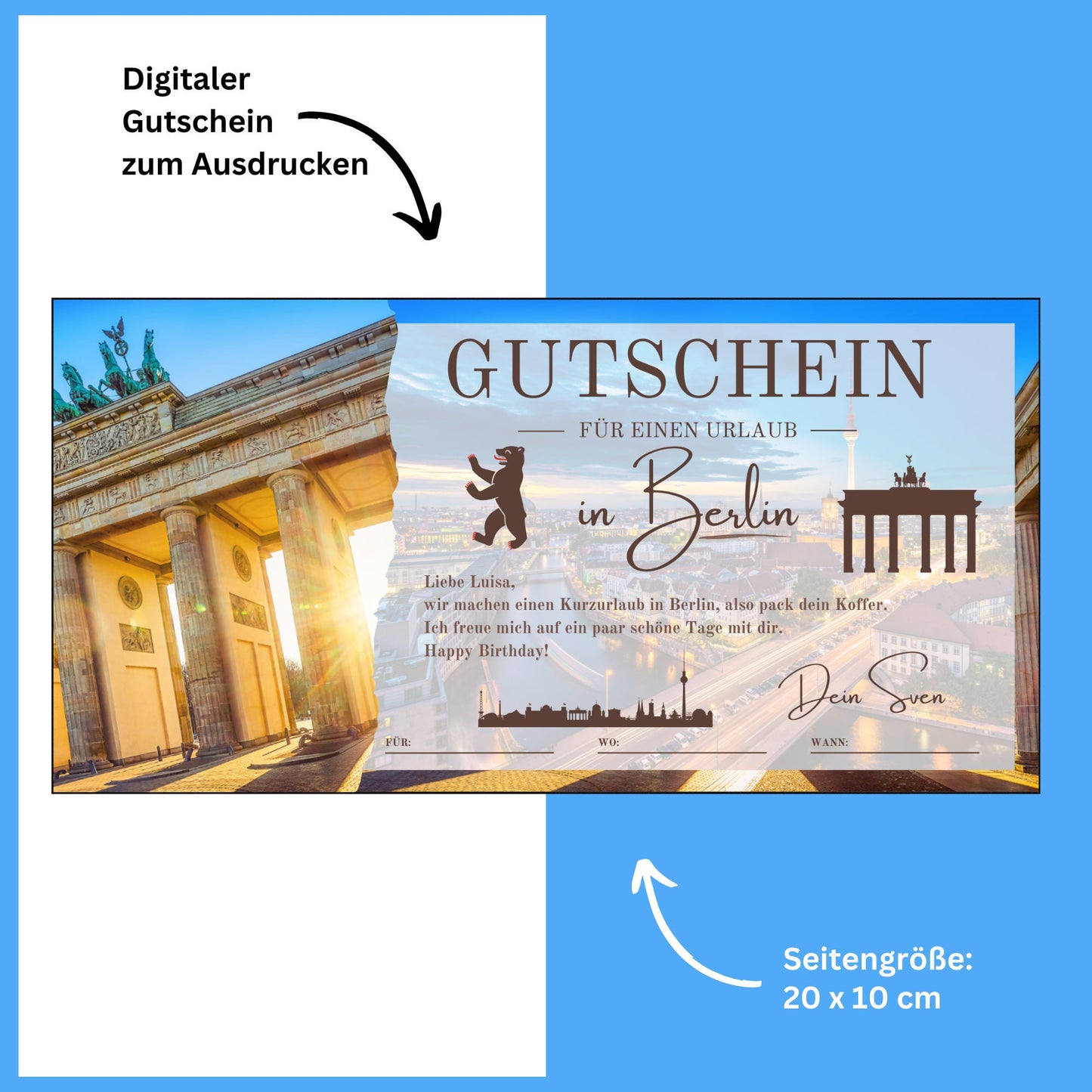 Gutschein - Städtetrip Berlin Reisegutschein