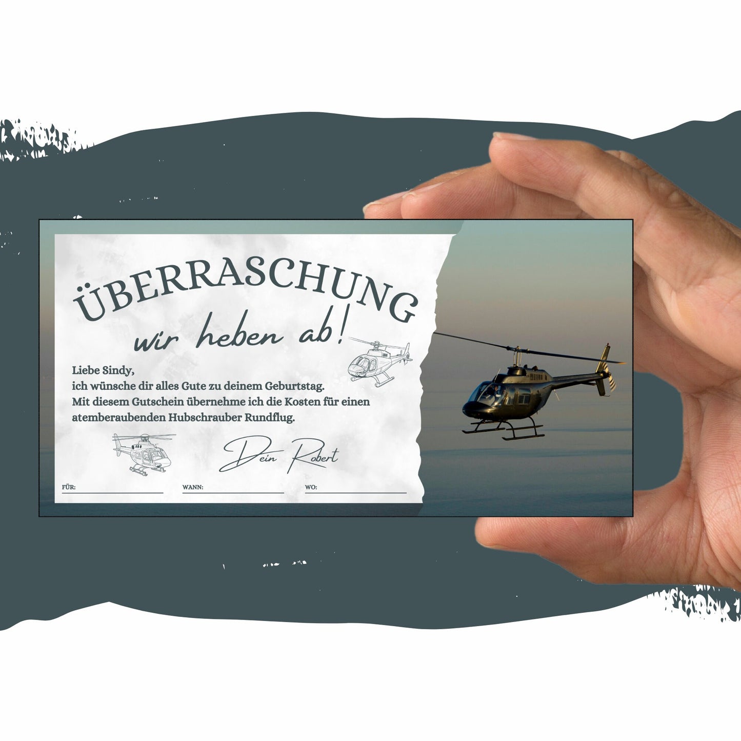 Gutschein - Helikopterflug Hubschrauber Rundflug Erlebnisgutschein