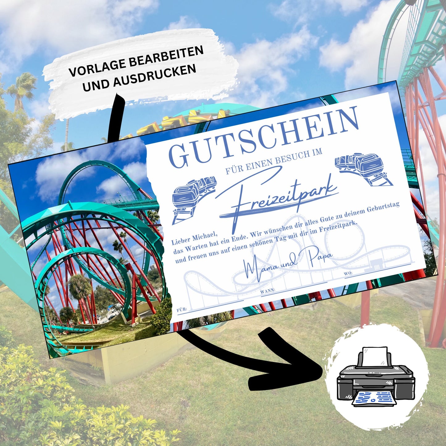 Gutschein - Freizeitpark Besuch Erlebnisgutschein