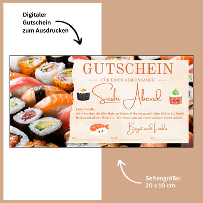 Gutschein - Sushi Essen Geschenkgutschein