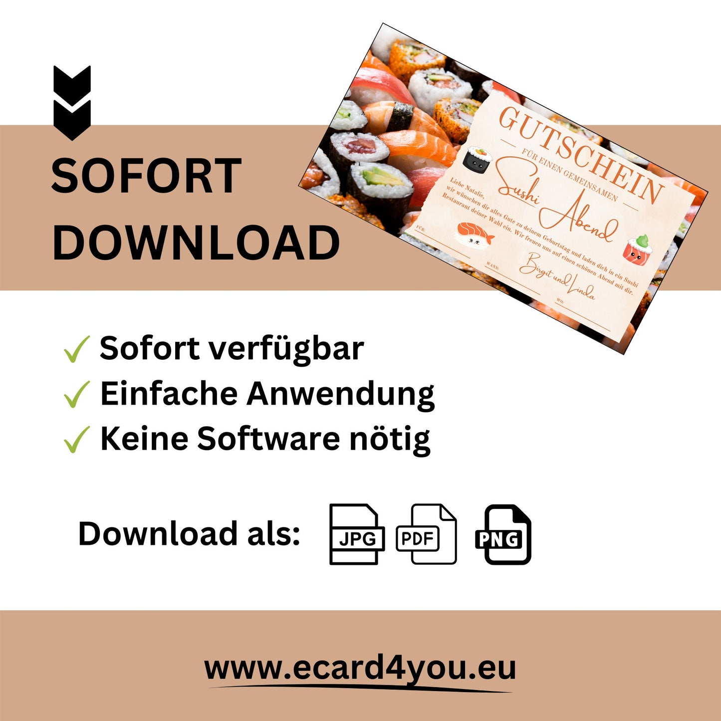 Gutschein - Sushi Essen Geschenkgutschein