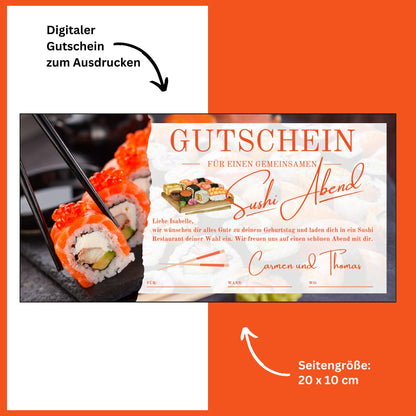 Gutschein - Sushi Essen Geschenkgutschein