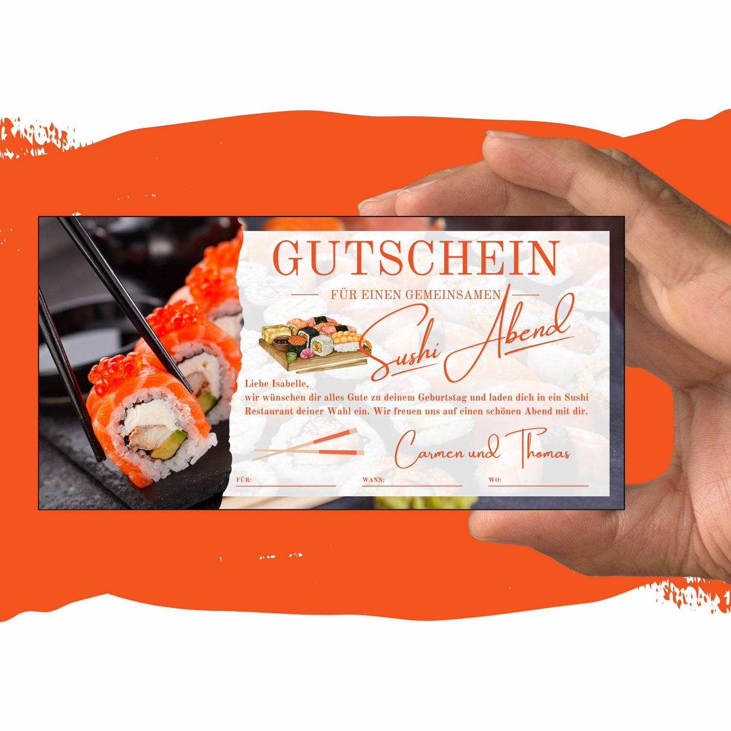 Gutschein - Sushi Essen Geschenkgutschein