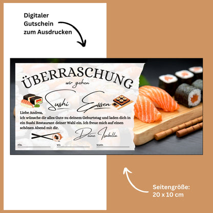 Gutschein - Sushi Essen Geschenkgutschein