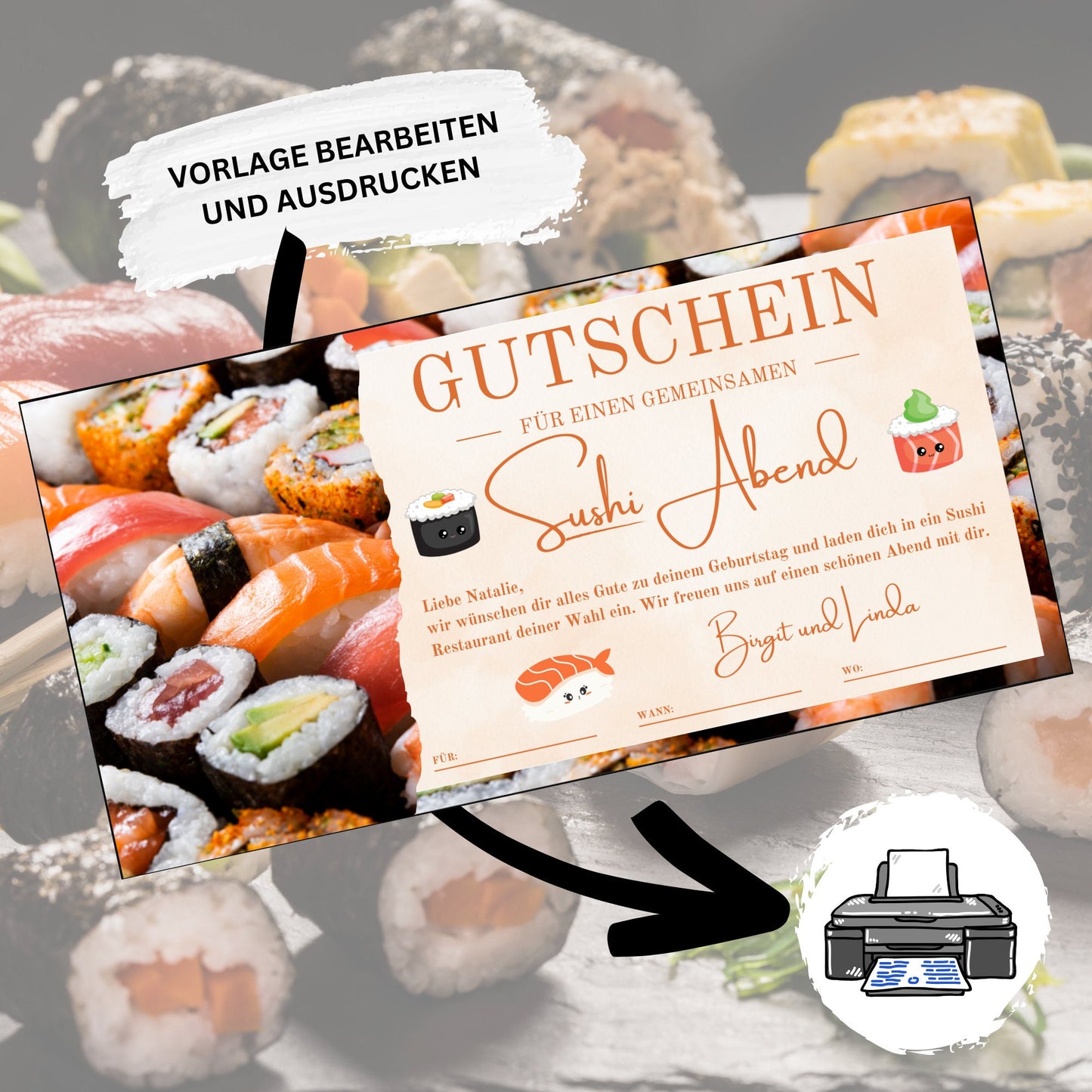 Gutschein - Sushi Essen Geschenkgutschein