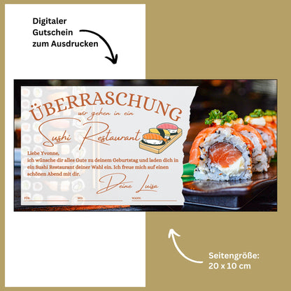 Gutschein - Sushi Essen Geschenkgutschein