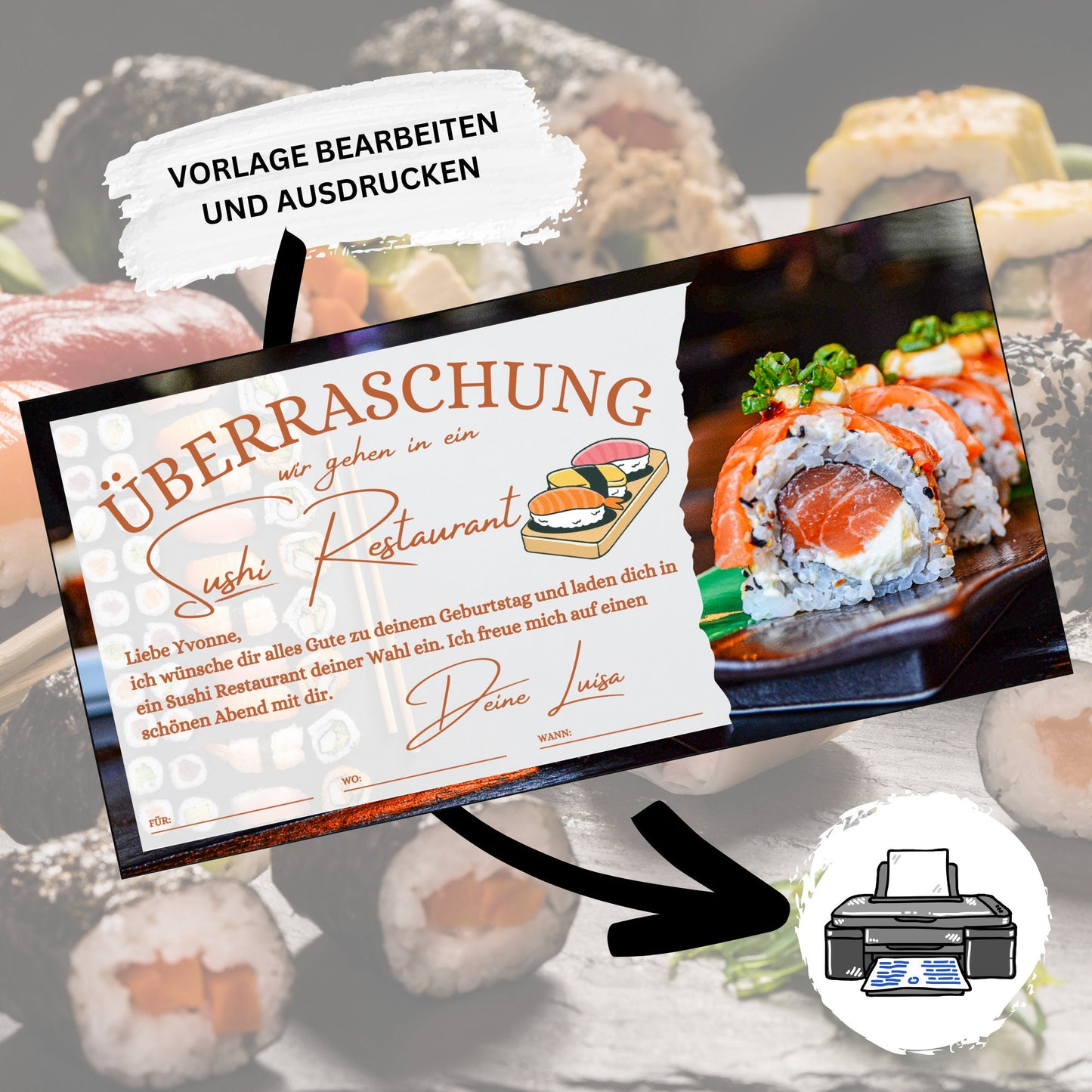 Gutschein - Sushi Essen Geschenkgutschein