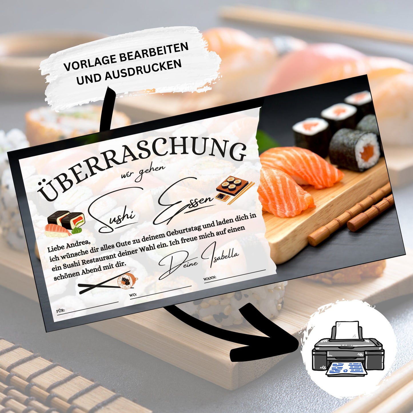 Gutschein - Sushi Essen Geschenkgutschein