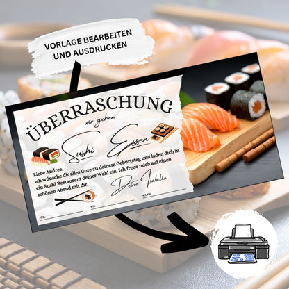 Gutschein - Sushi Essen Geschenkgutschein