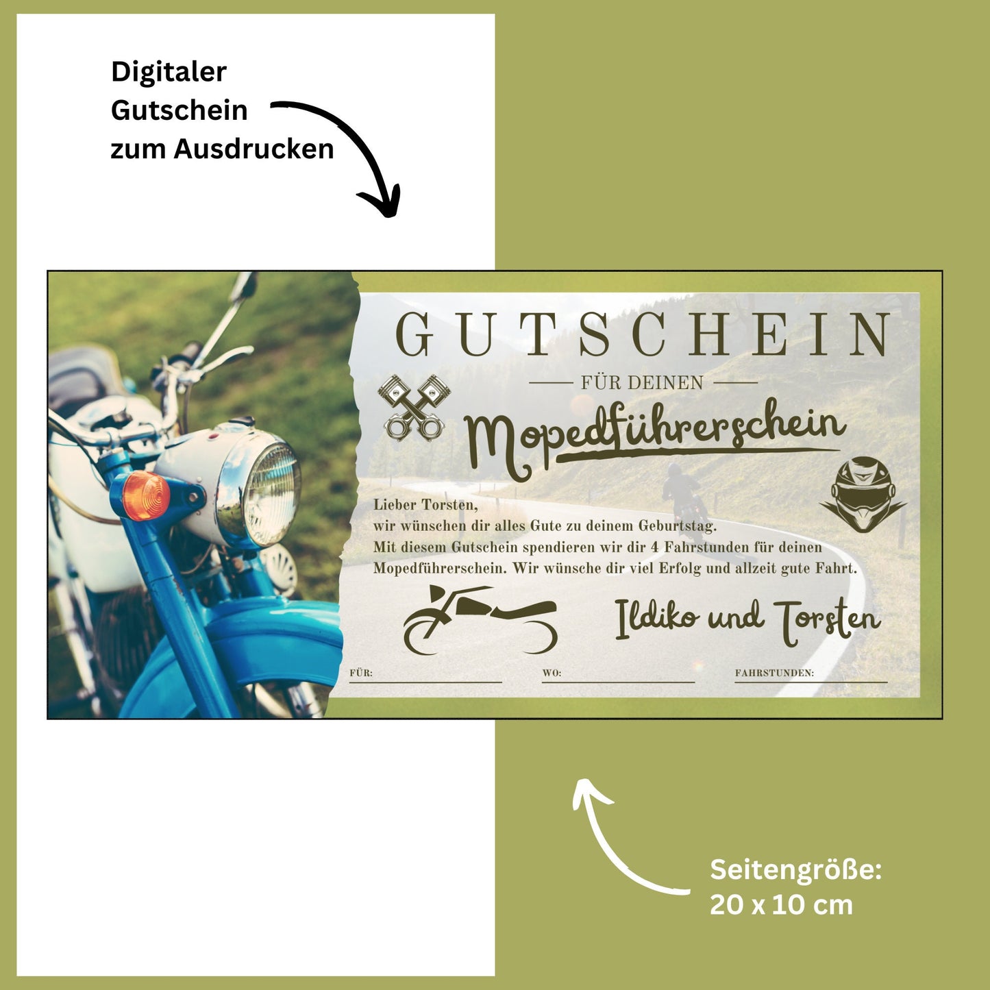 Gutschein - Moped Führerschein Geschenkgutschein