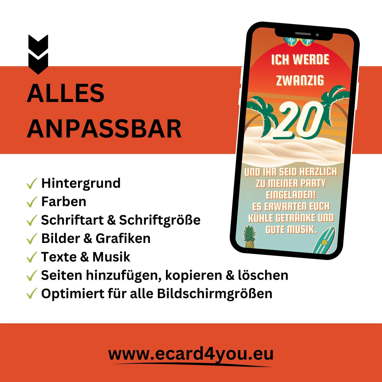 eCARD - Animierte Sommerparty Einladungskarte