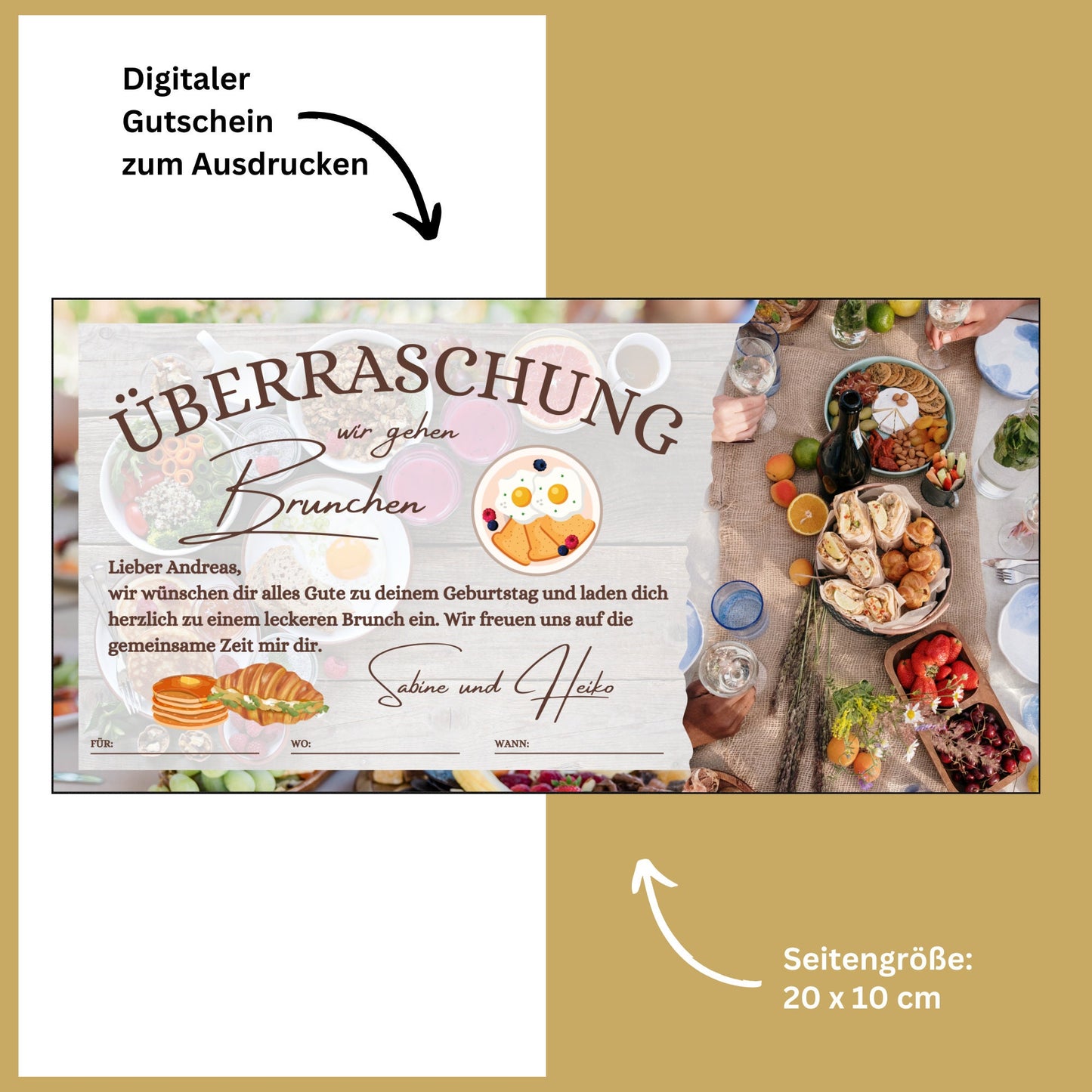 Gutschein - Brunch Frühstück Geschenkgutschein