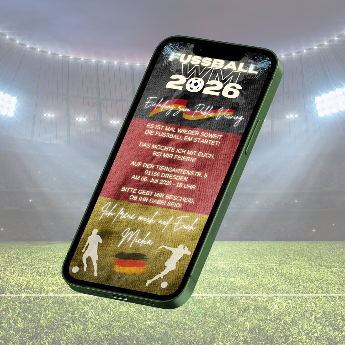 eCARD - Fußball WM EM Einladungskarte