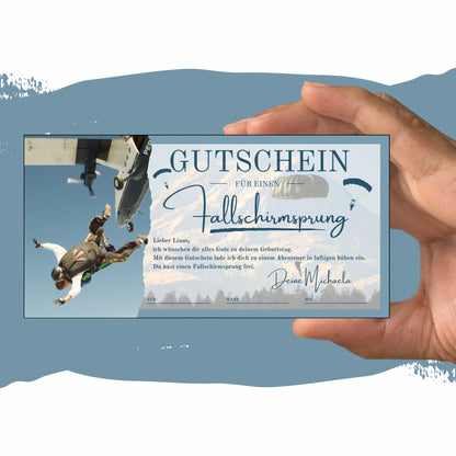 Gutschein - Fallschirmsprung Erlebnisgutschein Geburtstag