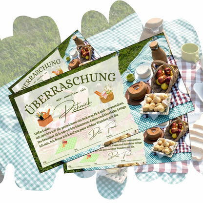 Gutschein - Picknick Geschenkkarte Geburtstag