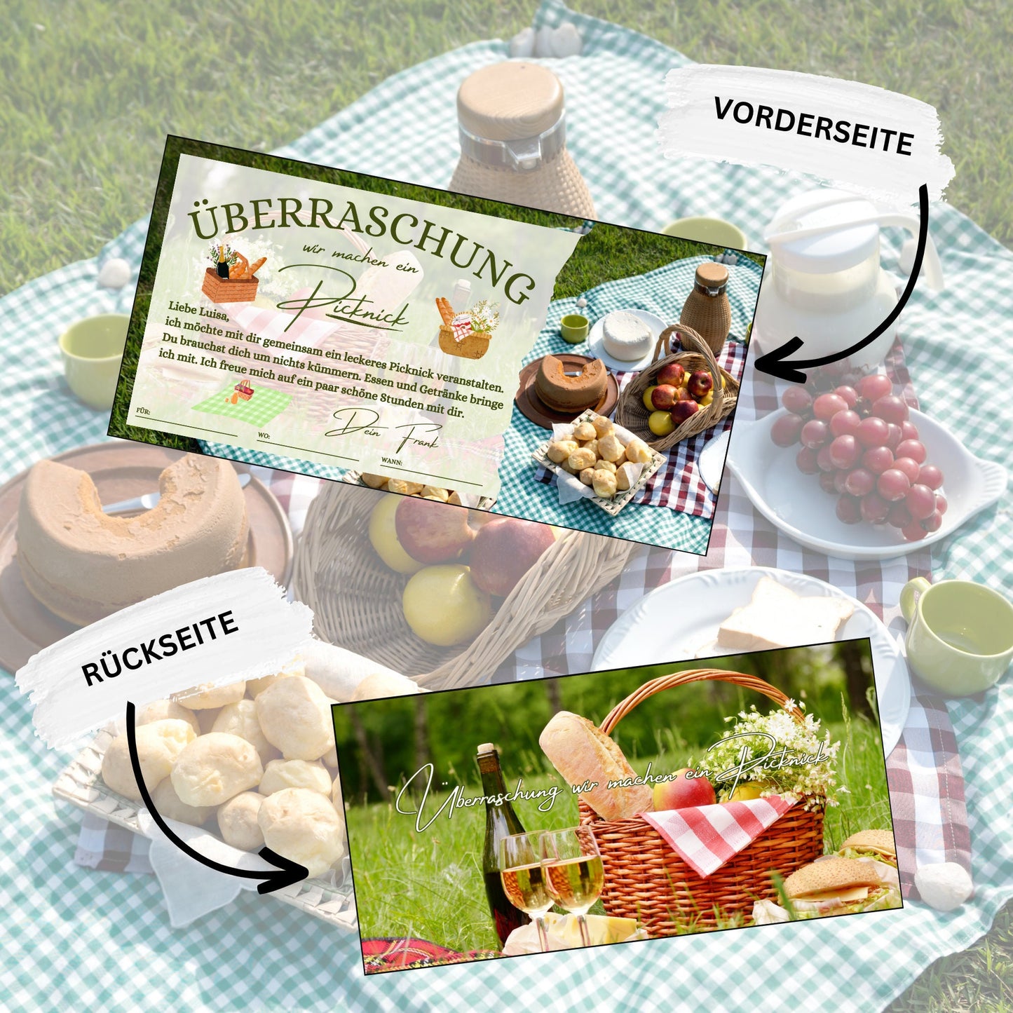 Gutschein - Picknick Geschenkkarte Geburtstag