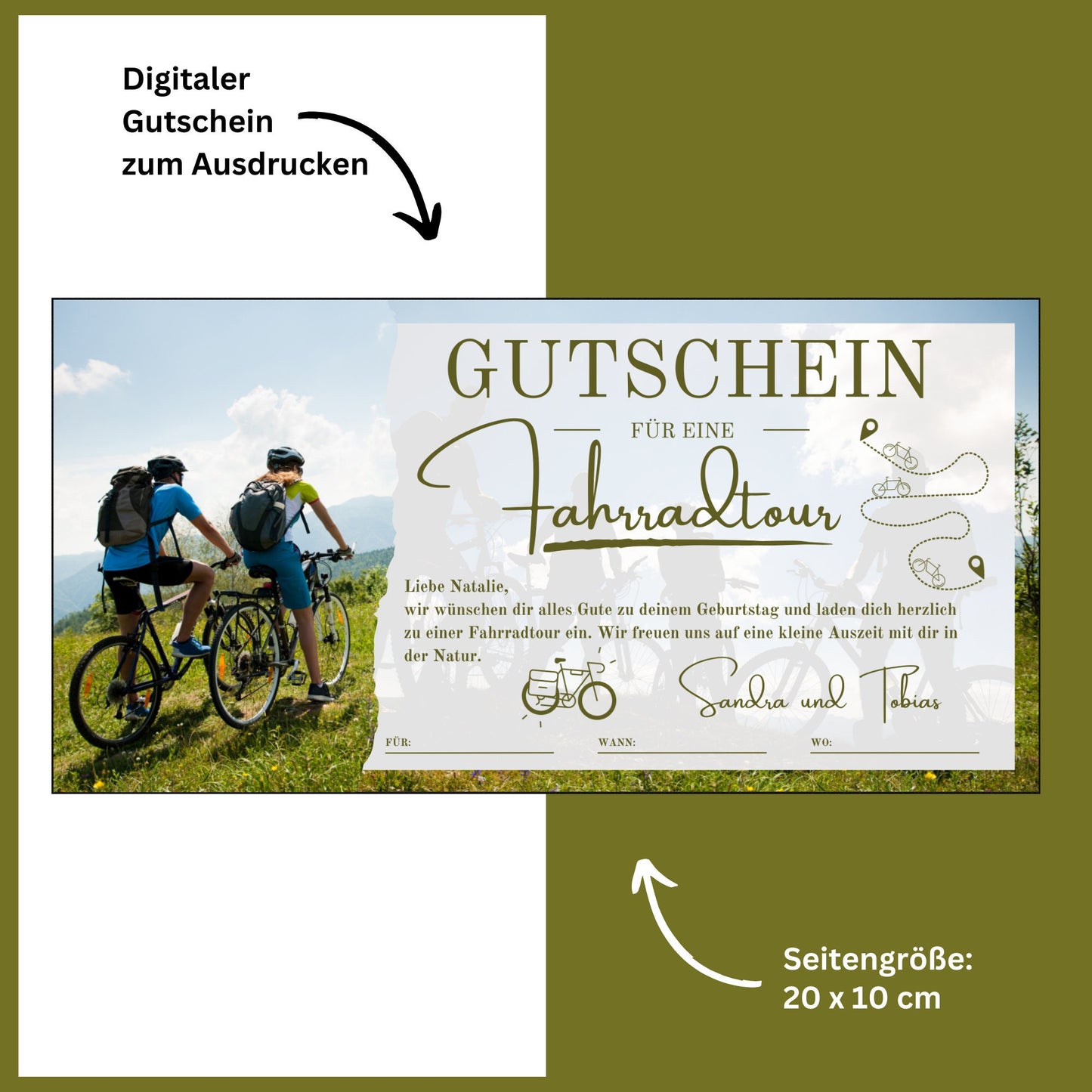 Gutschein - Fahrradtour Fahrradausflug Erlebnisgutschein