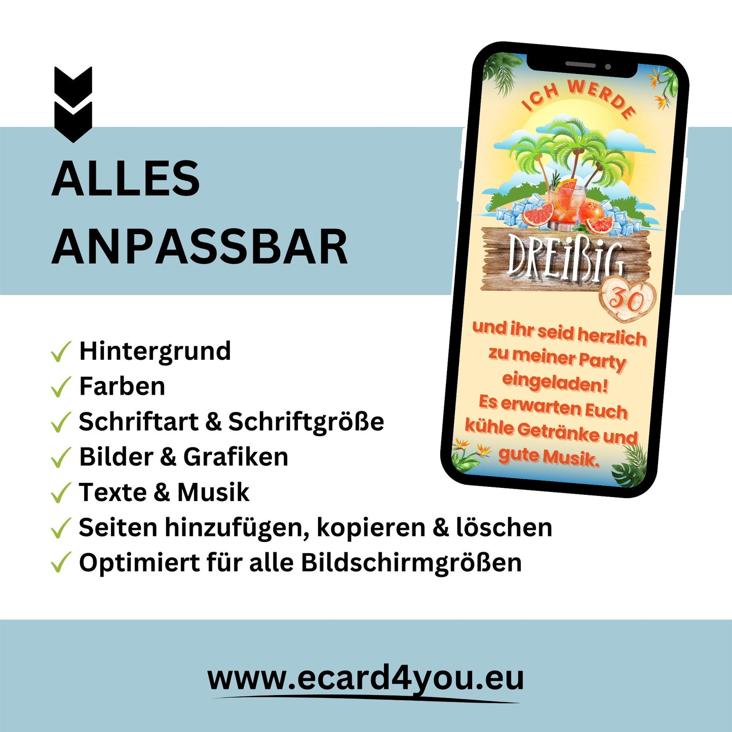 eCARD - Animierte Sommerparty Einladungskarte