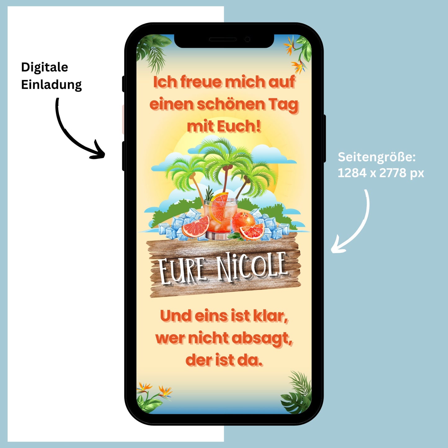 eCARD - Animierte Sommerparty Einladungskarte