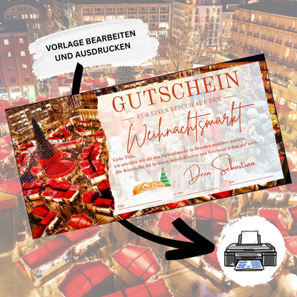 Gutschein - Weihnachtsmarkt Glühwein Punsch Geschenkgutschein