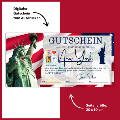 Gutschein - Städtetrip New York USA Reisegutschein - eCARD4you