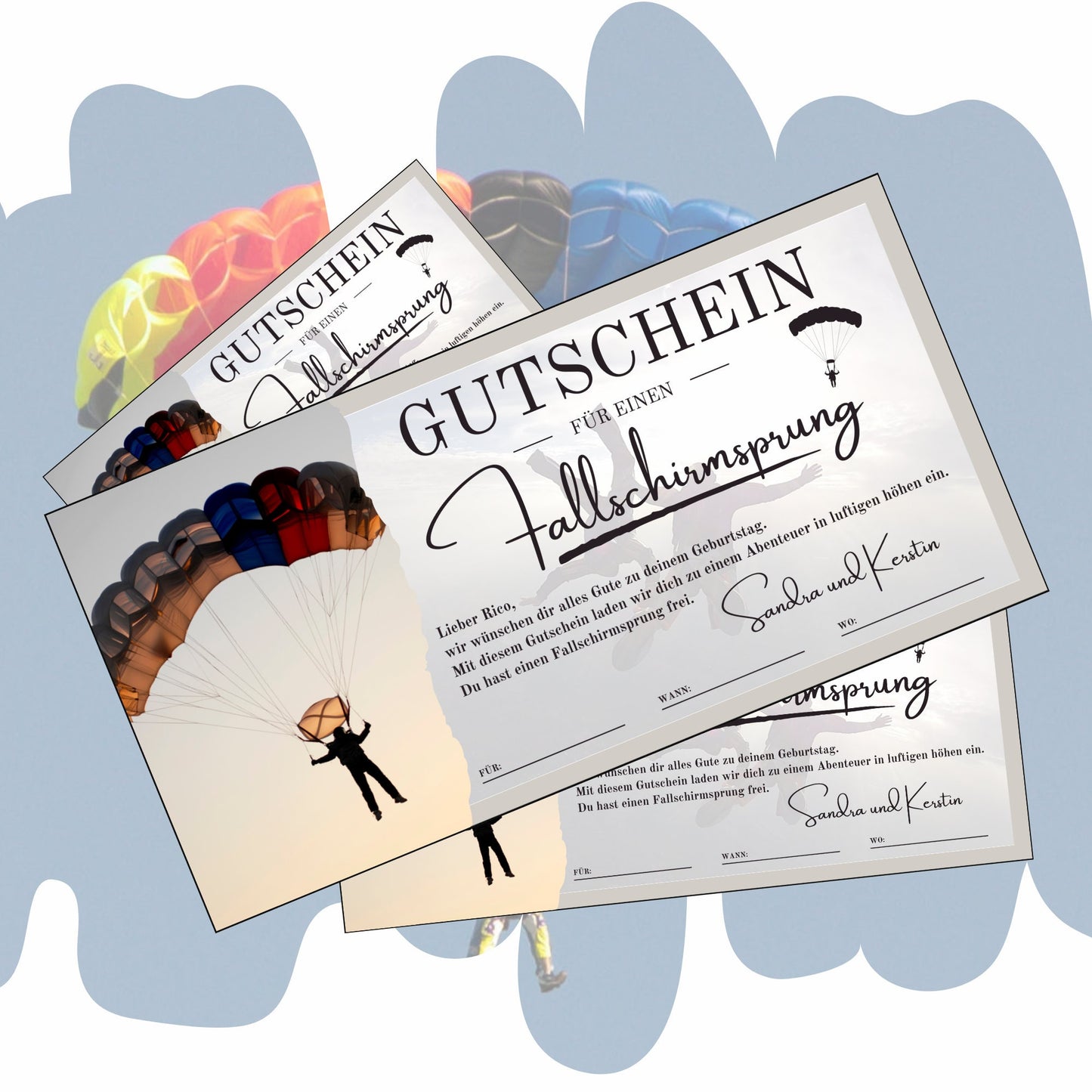 Gutschein - Fallschirmsprung Erlebnisgutschein Geburtstag