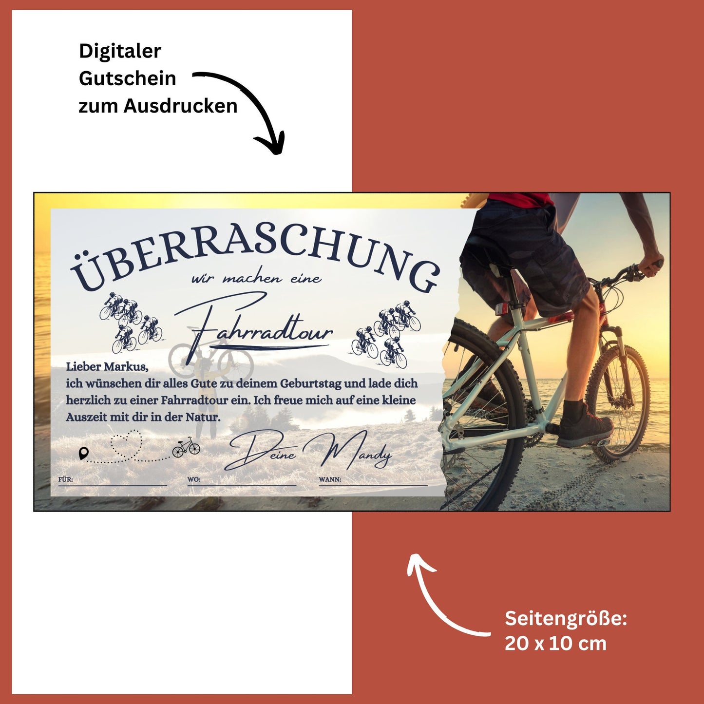 Gutschein - Fahrradtour Fahrradausflug Erlebnisgutschein