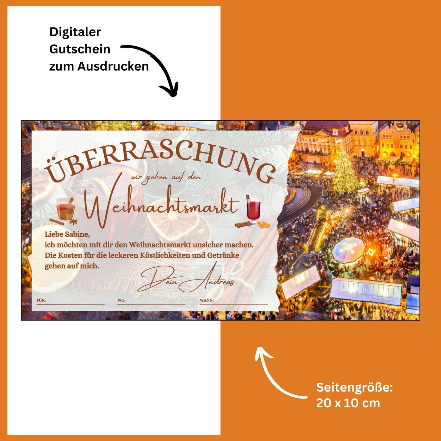 Gutschein - Weihnachtsmarkt Glühwein Punsch Geschenkgutschein