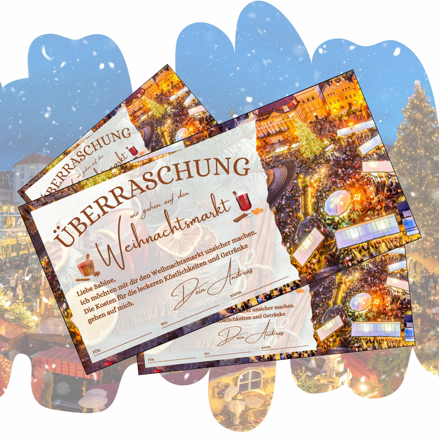 Gutschein - Weihnachtsmarkt Glühwein Punsch Geschenkgutschein