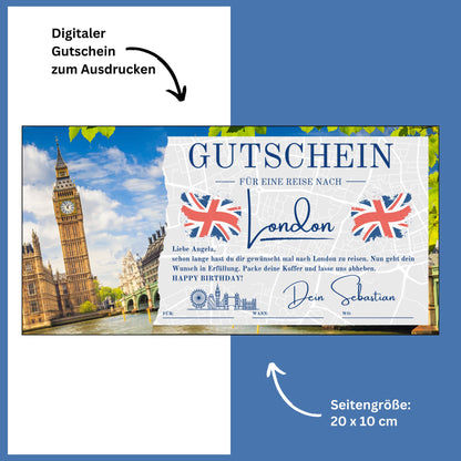 Gutschein - Städtetrip London Reisegutschein