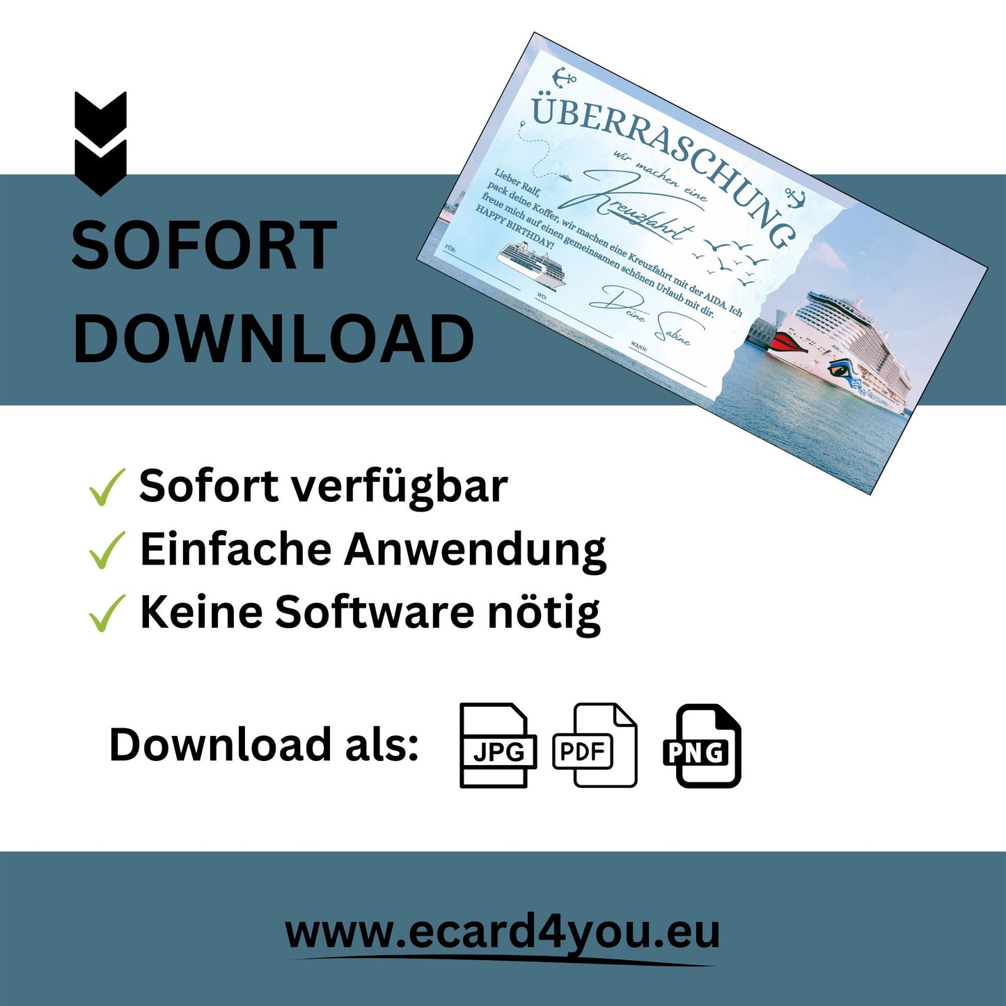 Gutschein - Kreuzfahrt Schiffsreise Kurzurlaub Geschenkgutschein