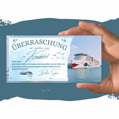 Gutschein - Kreuzfahrt Schiffsreise Kurzurlaub Geschenkgutschein