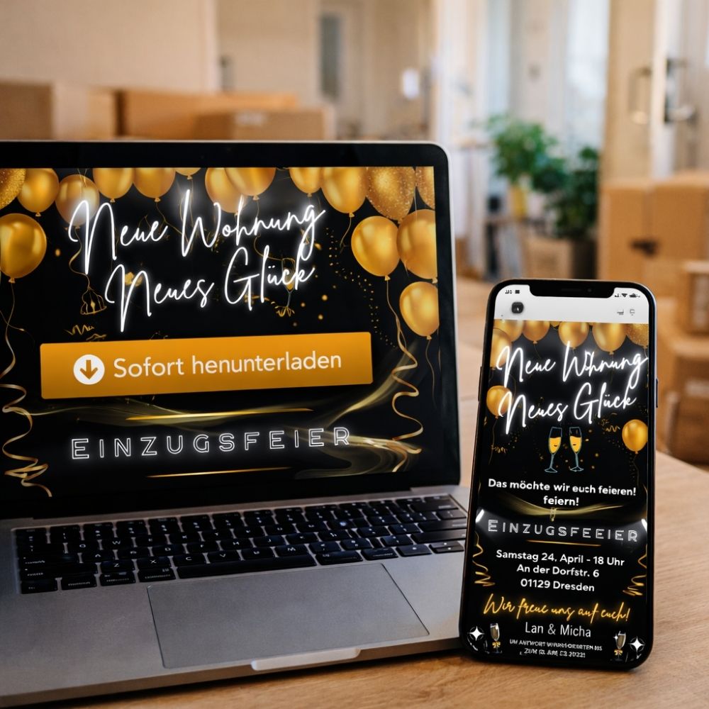 moderne einzugsfeier einladung online